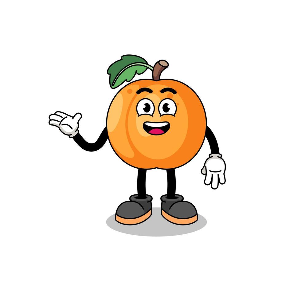 apricot cartoon with welcome pose vector