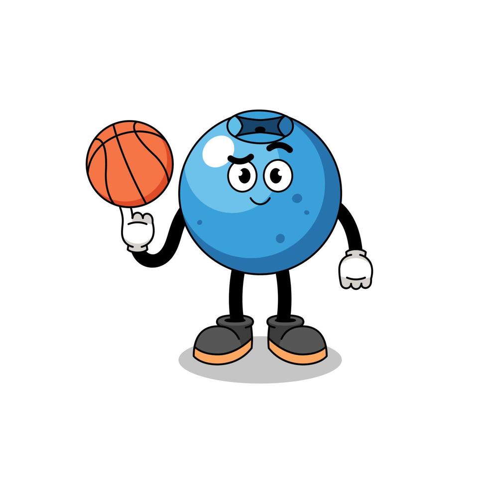 blueberry illustration as a basketball player vector