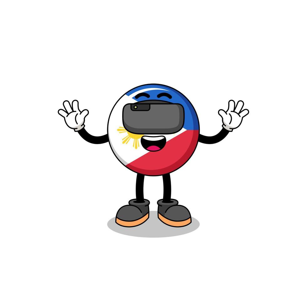 Illustration of philippines flag with a vr headset vector
