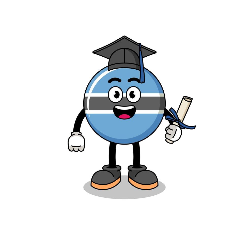 botswana mascot with graduation pose vector