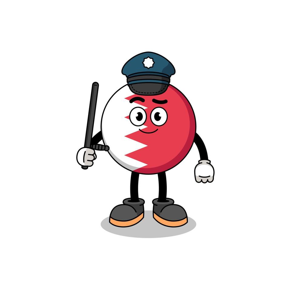 Cartoon Illustration of bahrain flag police vector