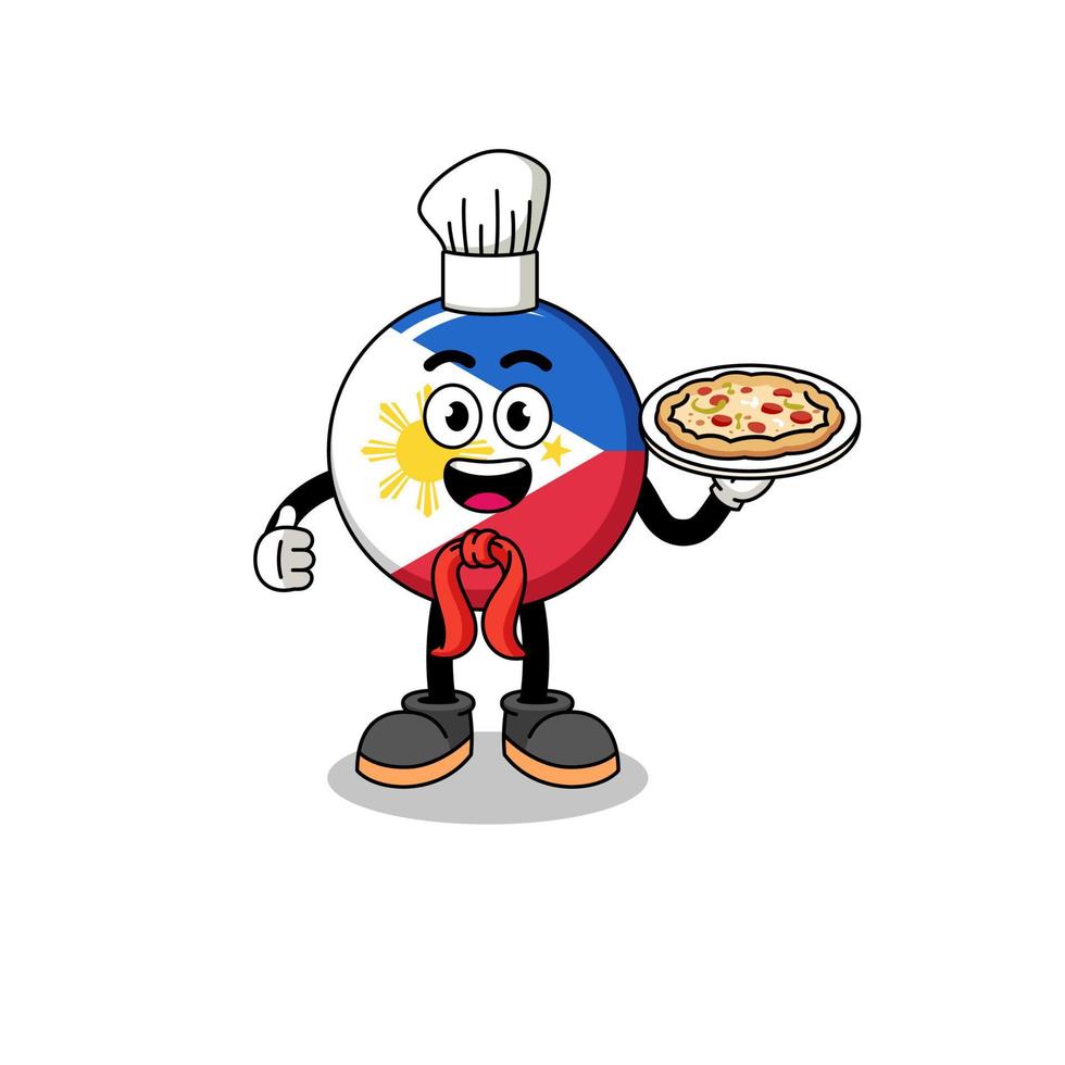 ilustración de la bandera de filipinas como chef italiano vector