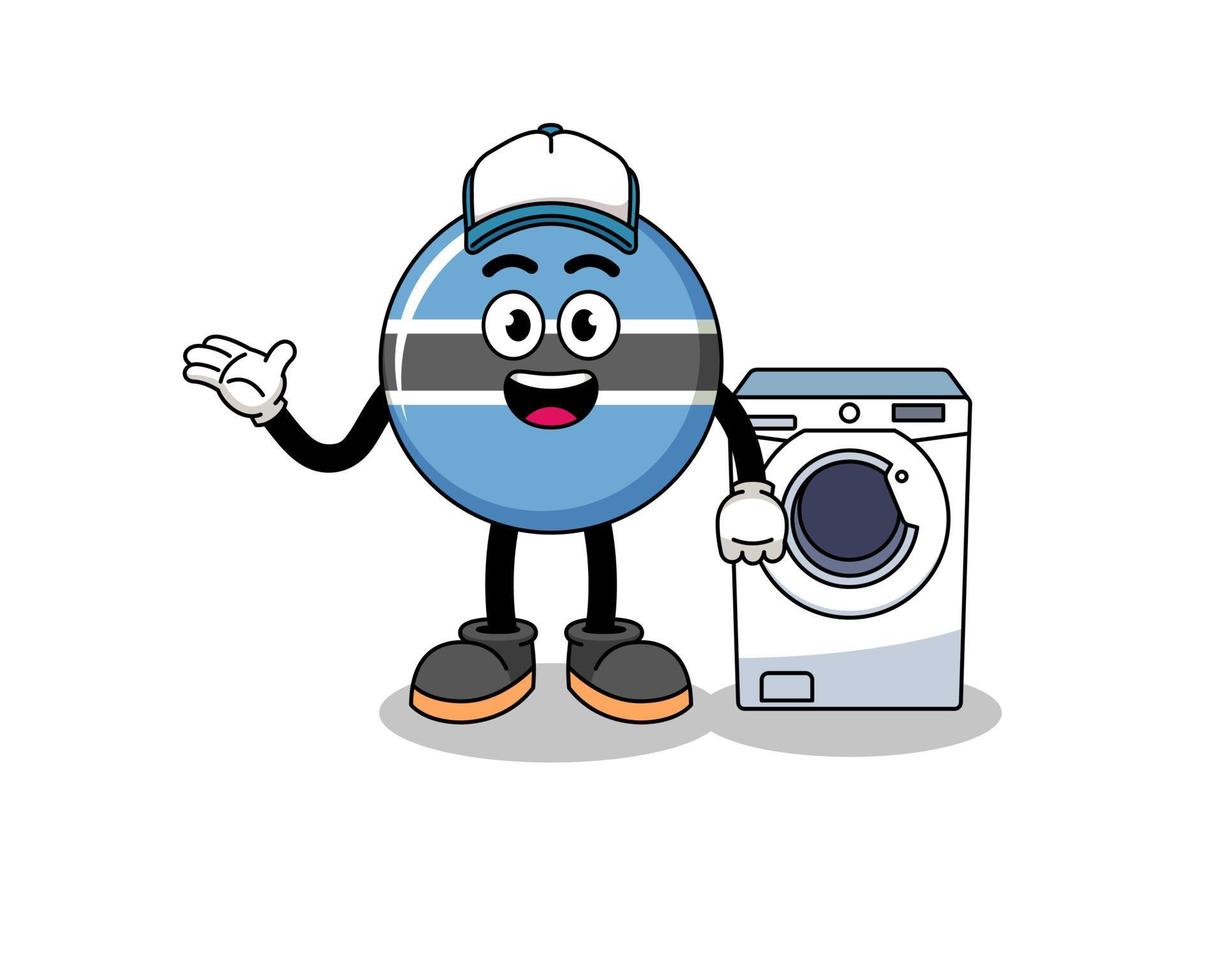 botswana illustration as a laundry man vector