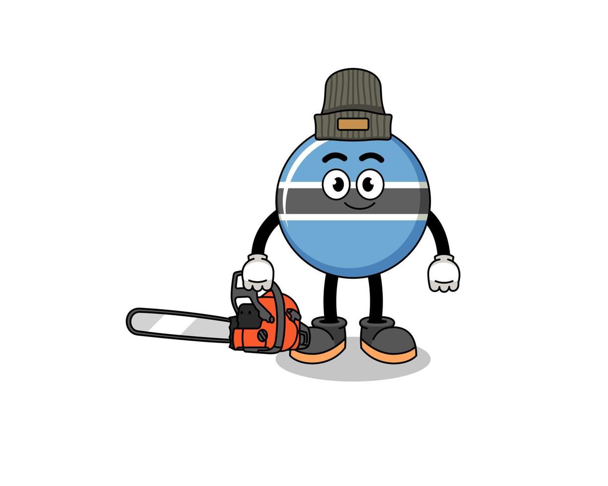 botswana illustration cartoon as a lumberjack vector