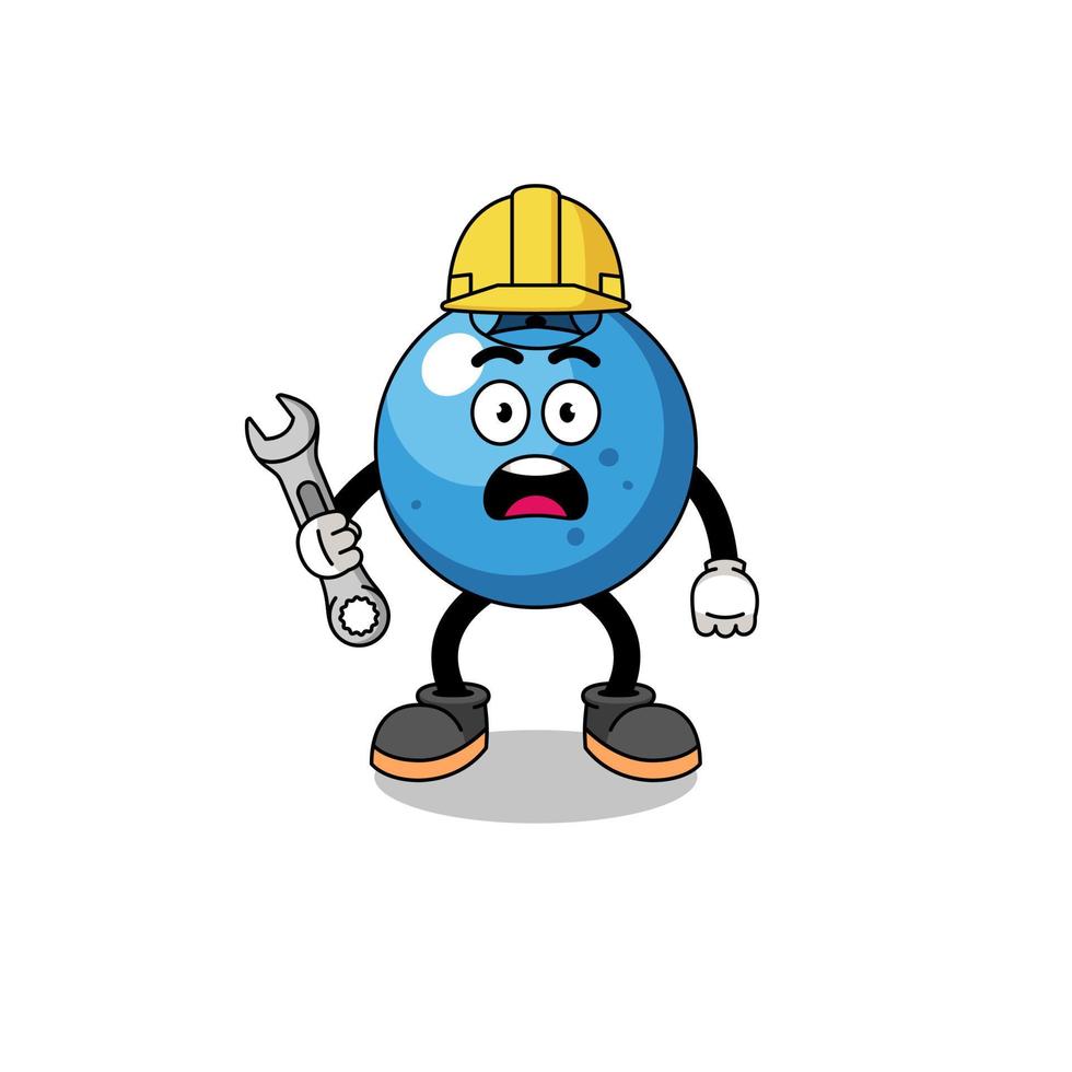 Character Illustration of blueberry with 404 error vector