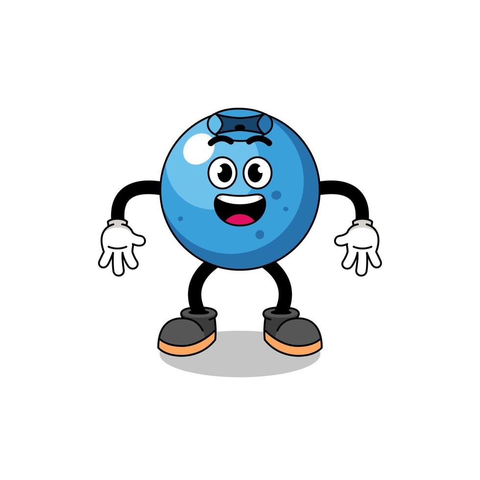 blueberry cartoon with surprised gesture vector