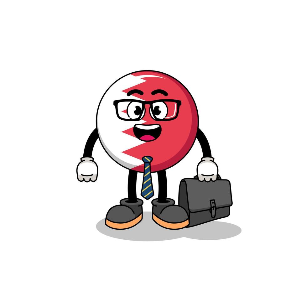 bahrain flag mascot as a businessman vector