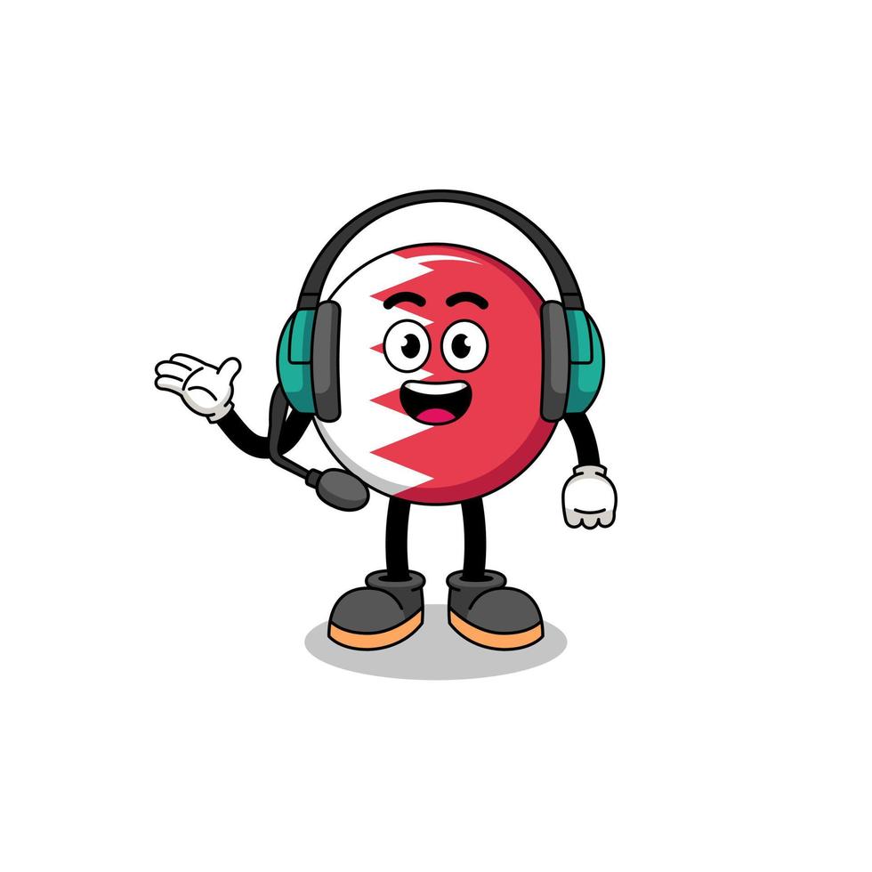 Mascot Illustration of bahrain flag as a customer services vector