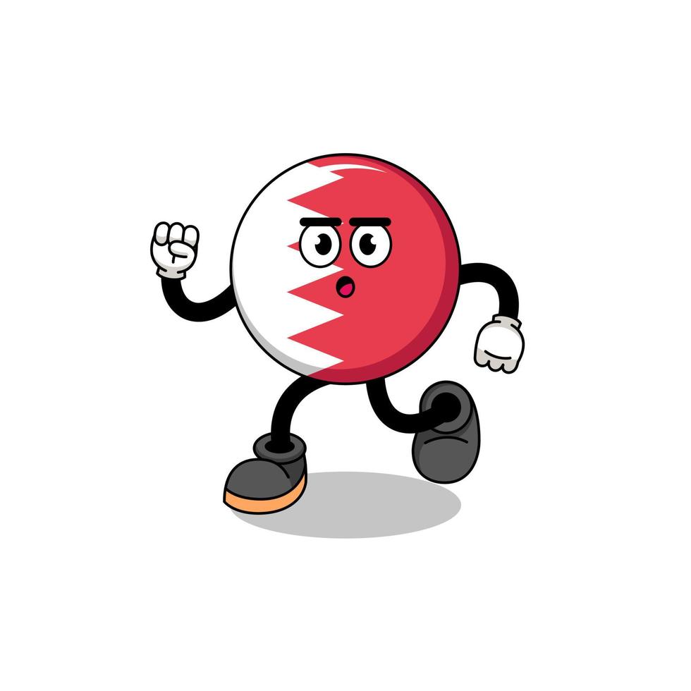 running bahrain flag mascot illustration vector