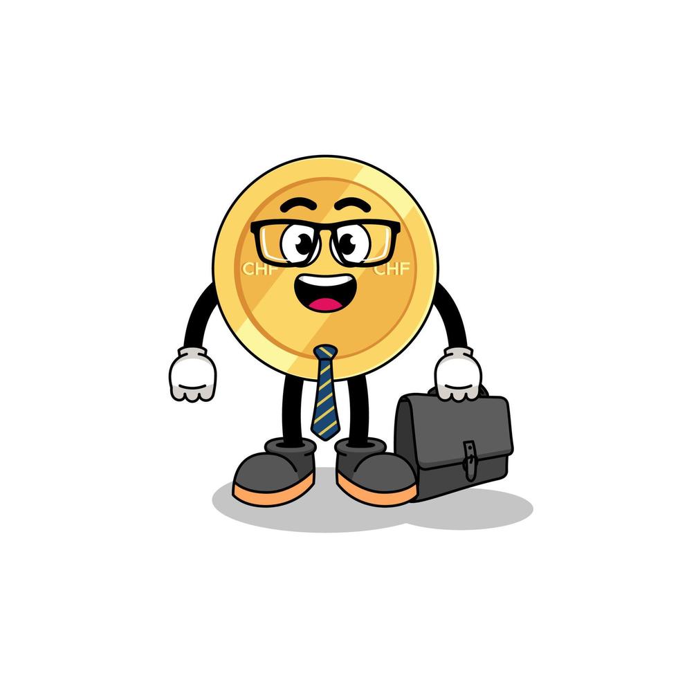 swiss franc mascot as a businessman vector