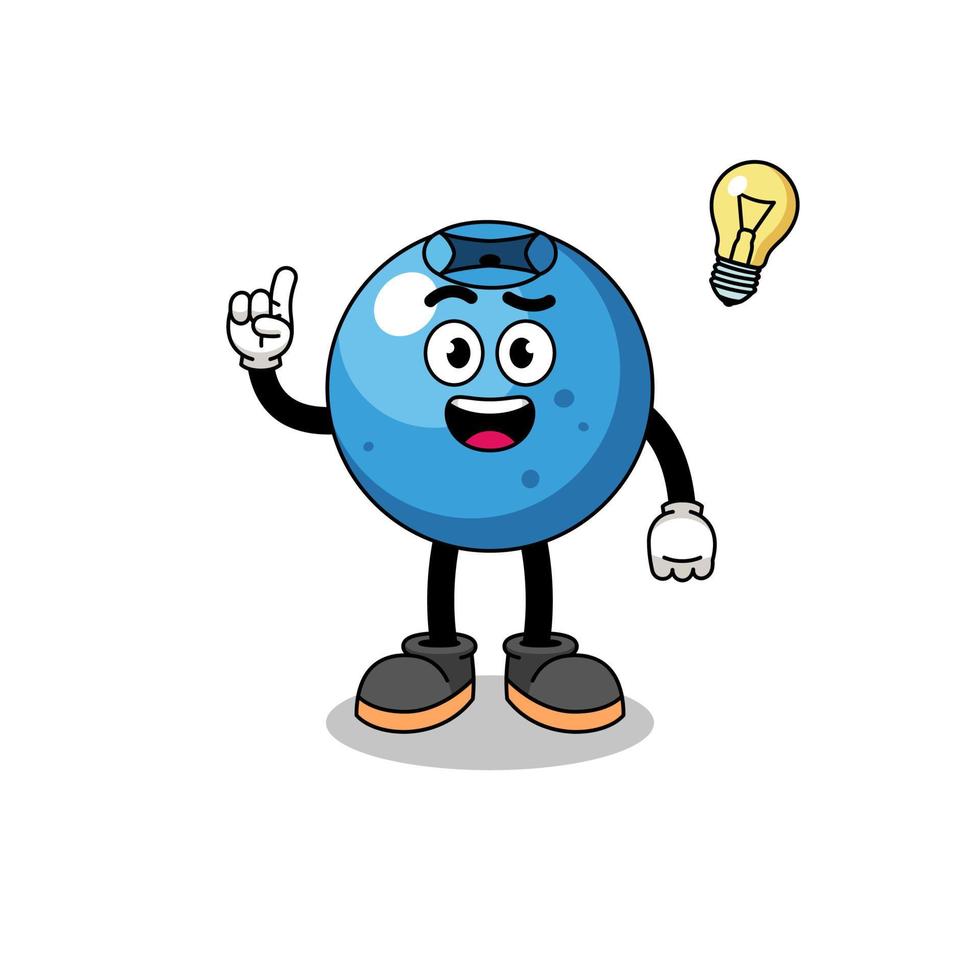 blueberry cartoon with get an idea pose vector
