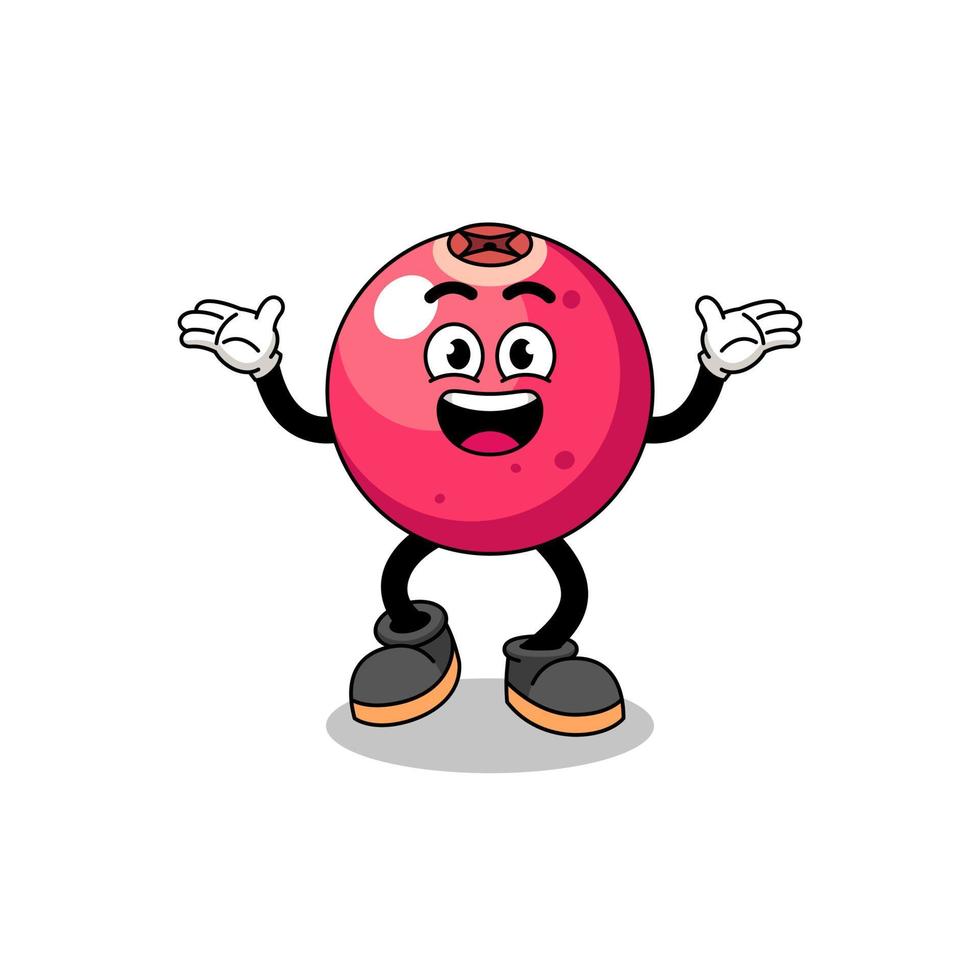 cranberry cartoon searching with happy gesture vector