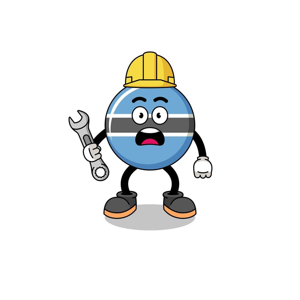 ilustración de personaje de botswana con error 404 vector