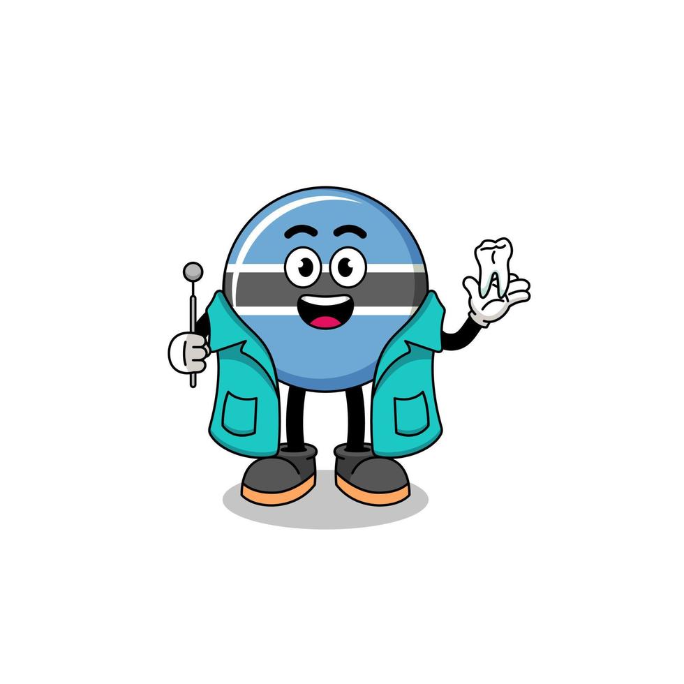 Illustration of botswana mascot as a dentist vector