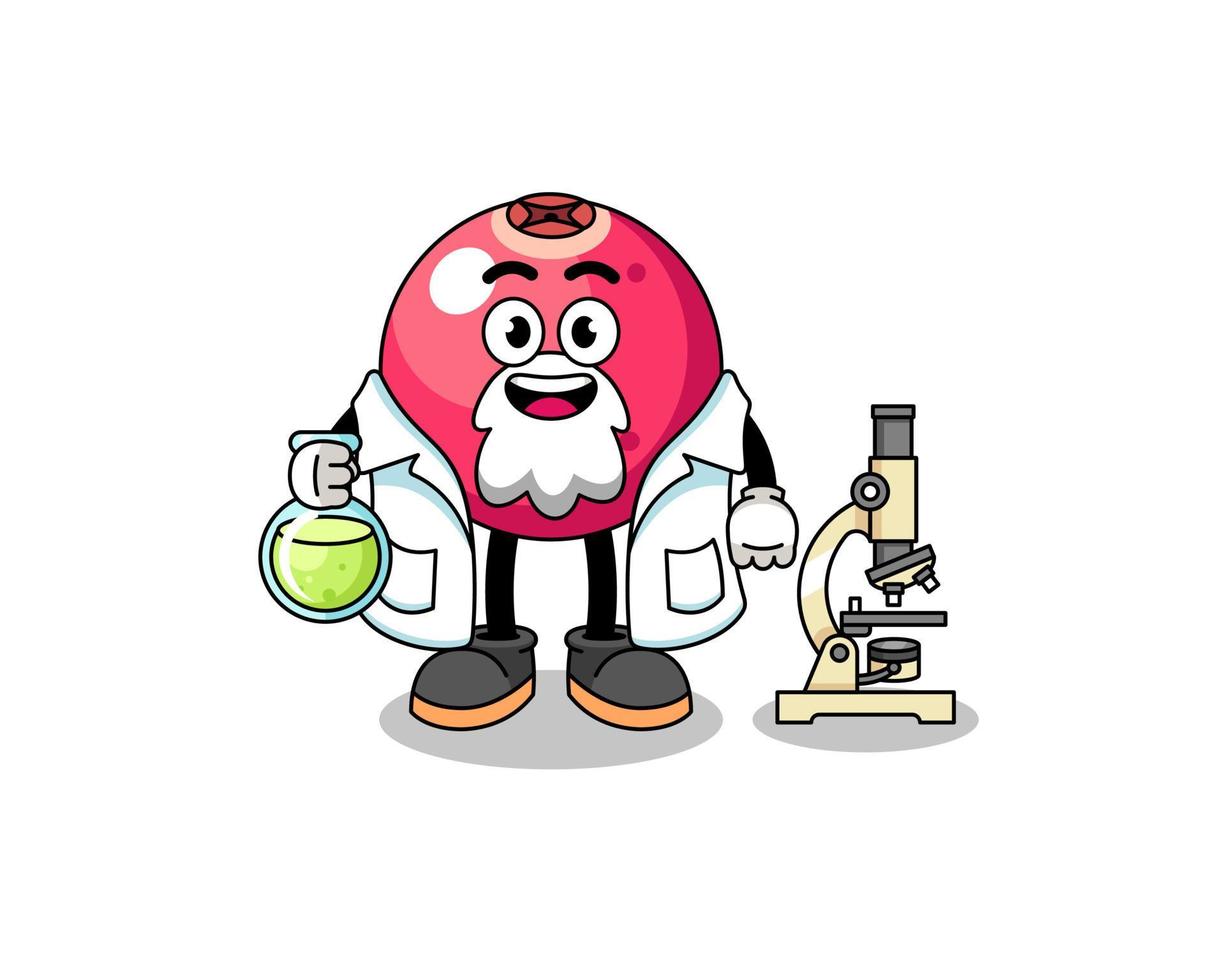 Mascot of cranberry as a scientist vector