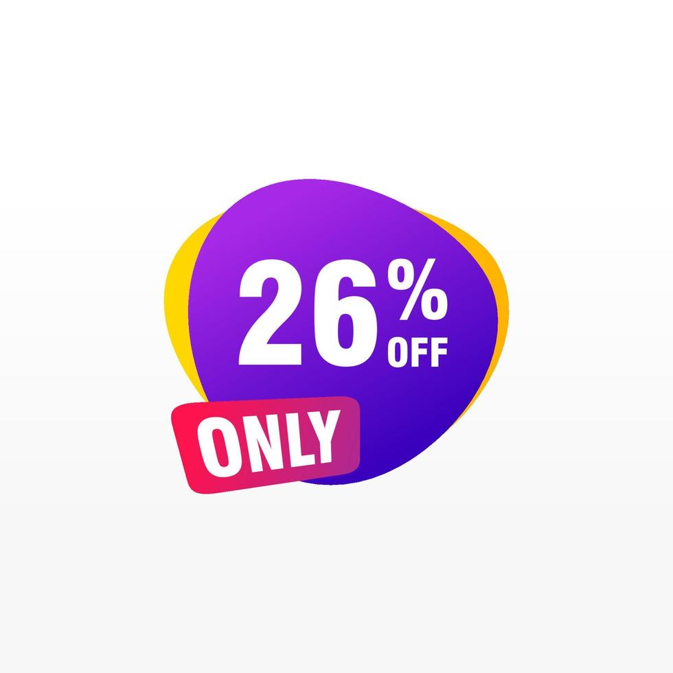 26 discount, Sales Vector badges for Labels, , Stickers, Banners, Tags, Web Stickers, New offer. Discount origami sign banner.