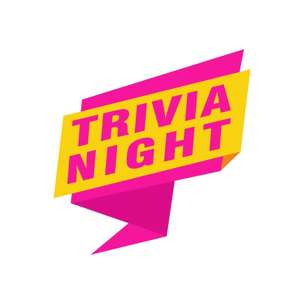 trivia noche etiquetas banners vector cinta diseño plantilla. etiqueta de venta de banner. etiqueta de descuento de oferta especial de mercado