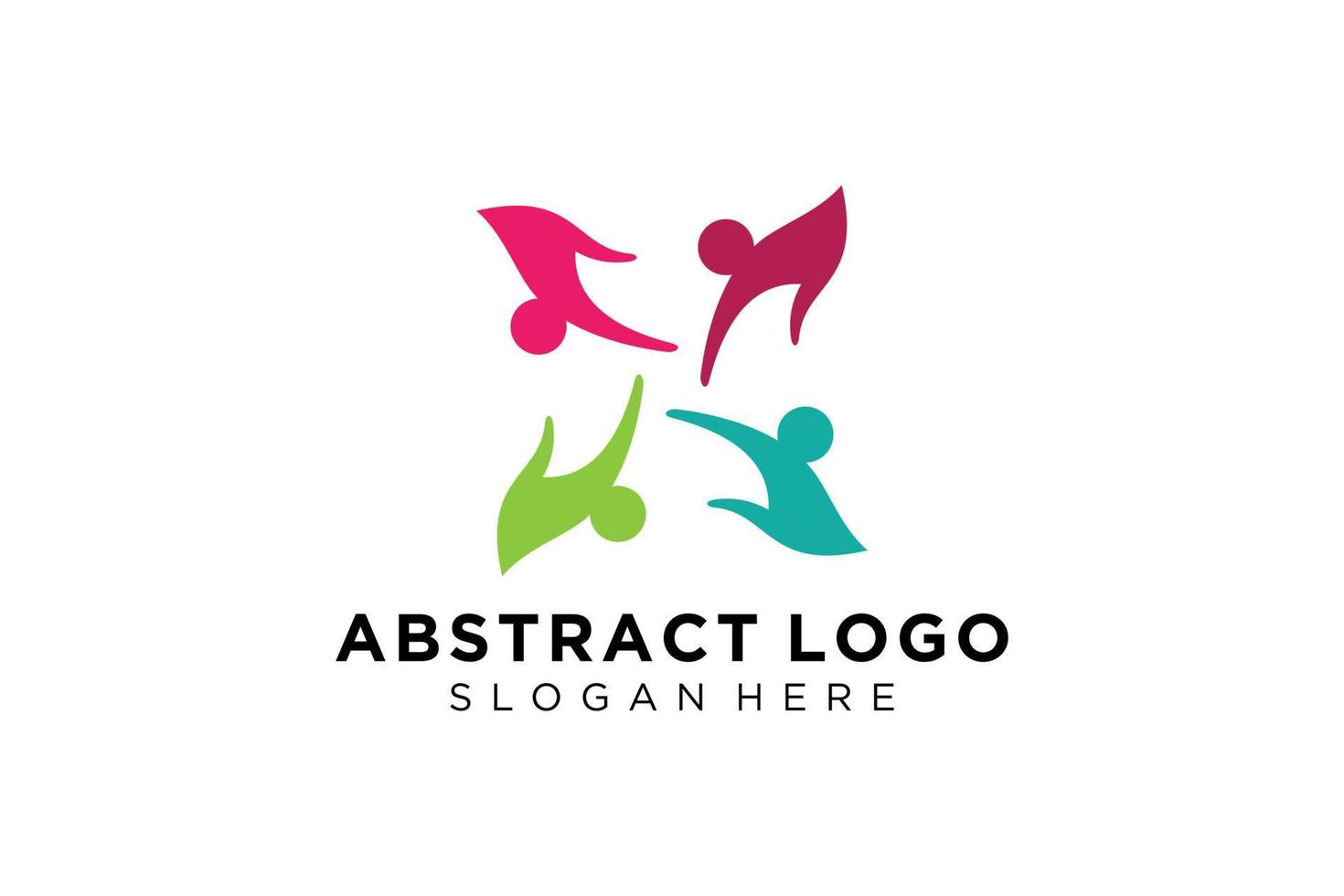 colección de logotipos de personas y familias abstractas vectoriales, iconos de personas, plantilla de logotipo de salud, símbolo de cuidado. vector