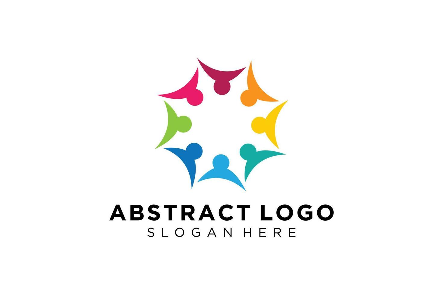 colección de logotipos de personas y familias abstractas vectoriales, iconos de personas, plantilla de logotipo de salud, símbolo de cuidado. vector