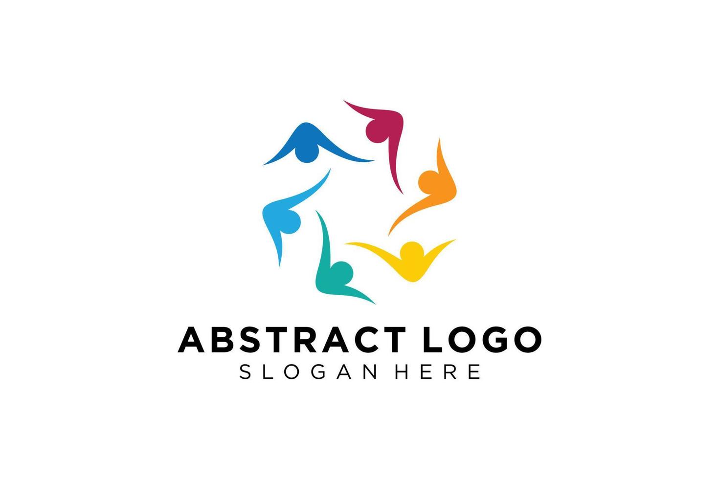 colección de logotipos de personas y familias abstractas vectoriales, iconos de personas, plantilla de logotipo de salud, símbolo de cuidado. vector