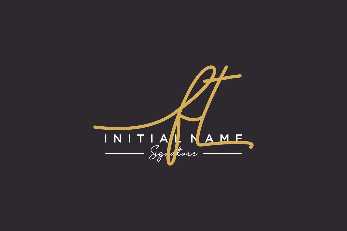 Initial FT signature logo template vector. Hand drawn Calligraphy lettering Vector illustration.
