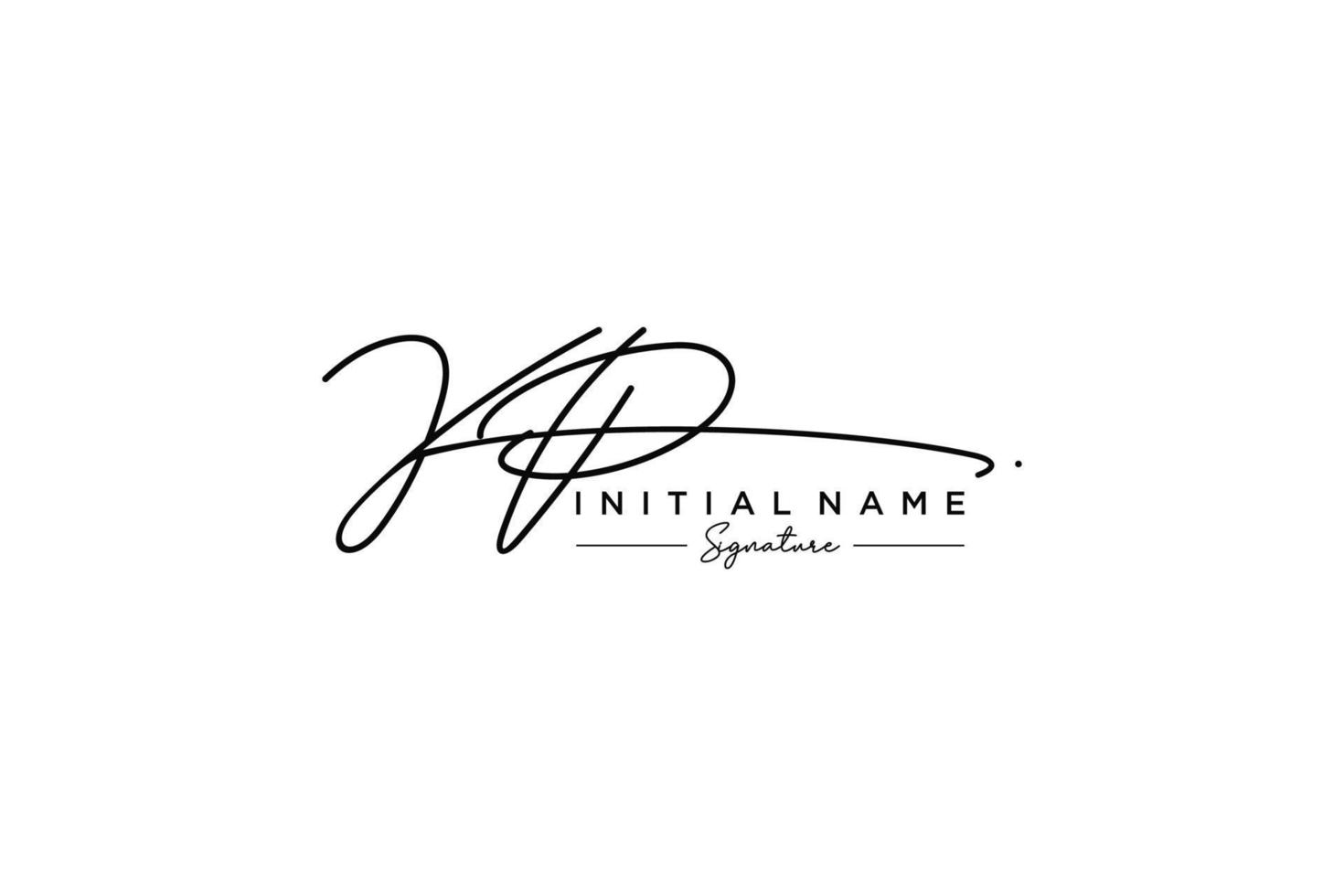 Initial KP signature logo template vector. Hand drawn Calligraphy lettering Vector illustration.