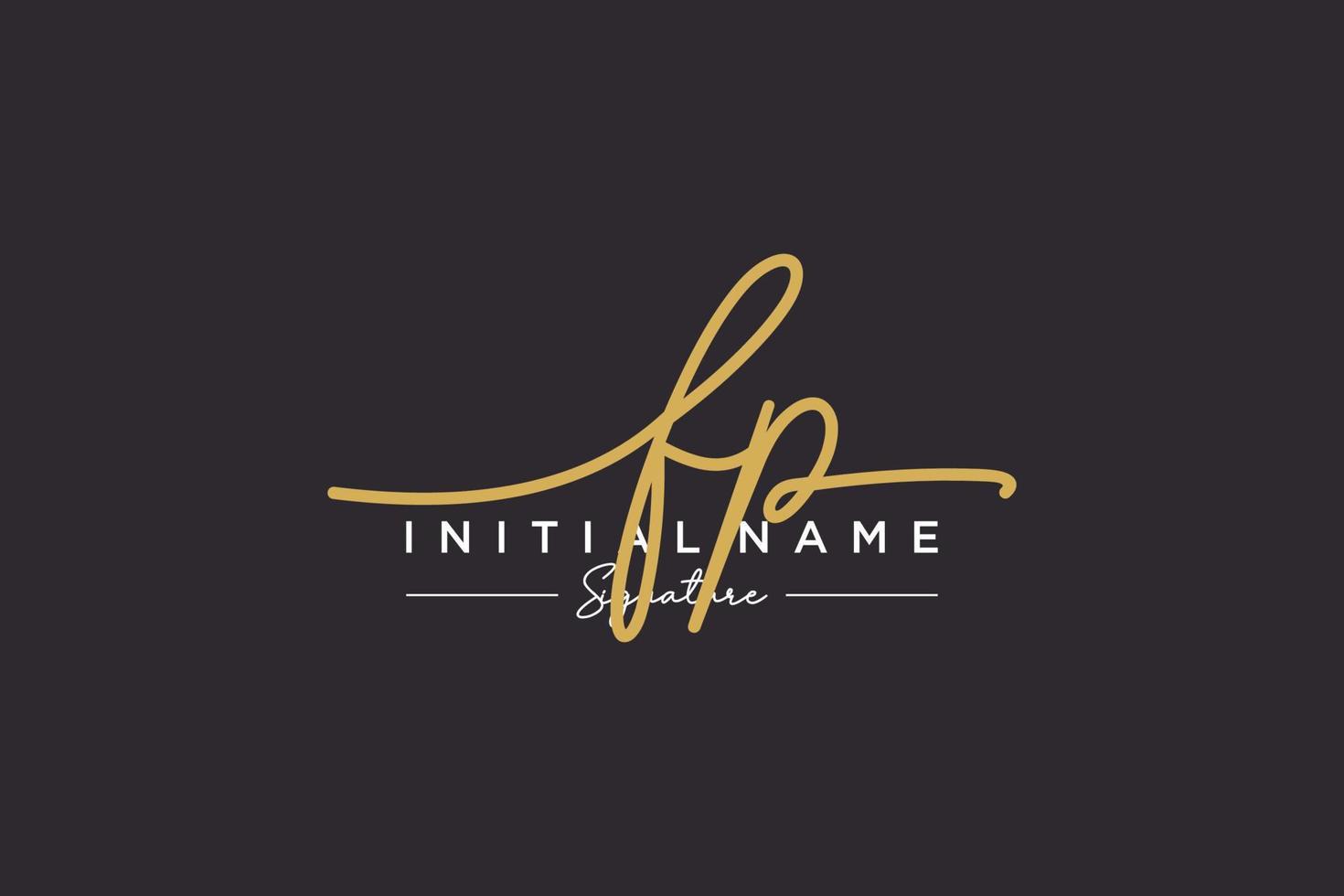 Initial FP signature logo template vector. Hand drawn Calligraphy lettering Vector illustration.