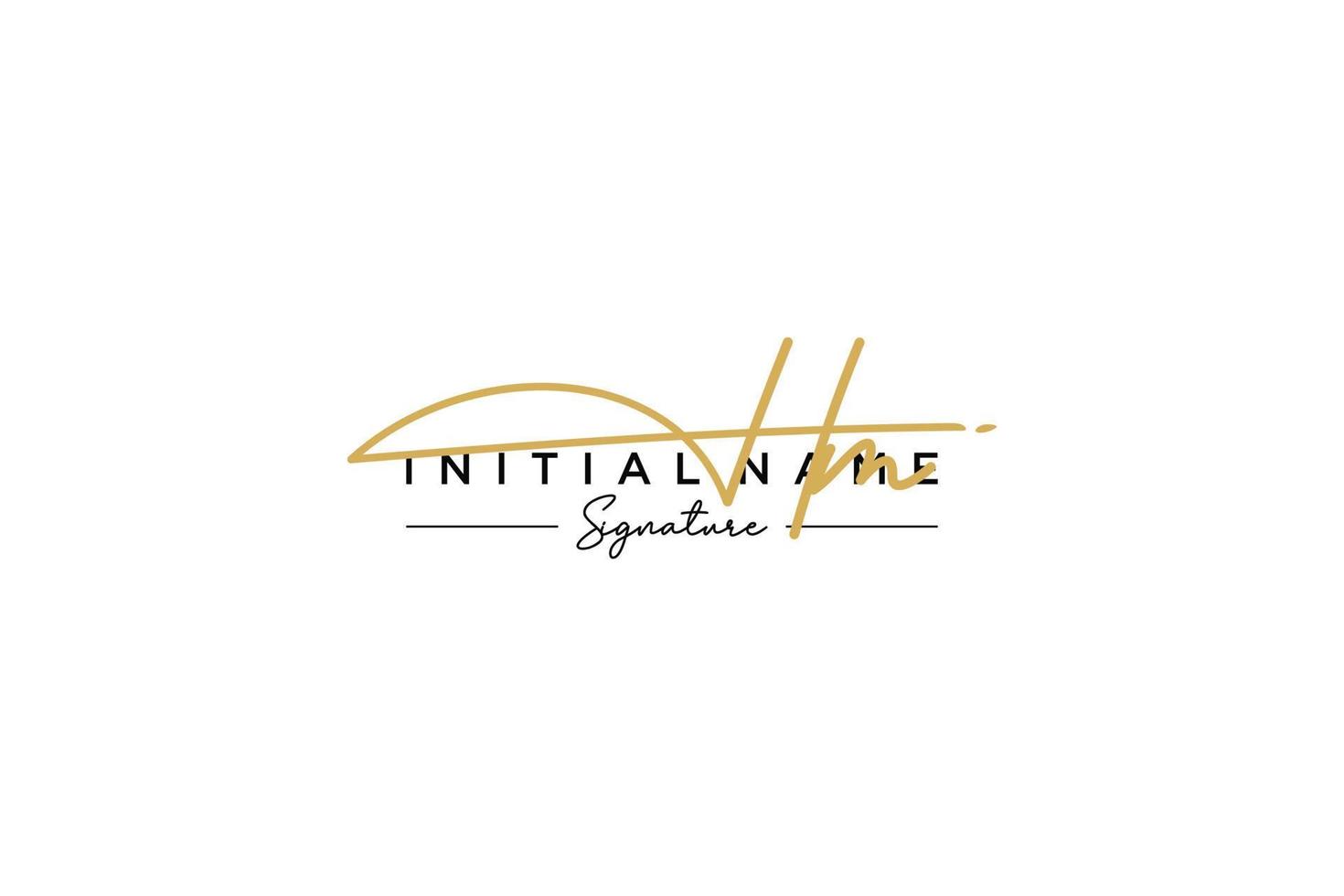 Initial HM signature logo template vector. Hand drawn Calligraphy lettering Vector illustration.