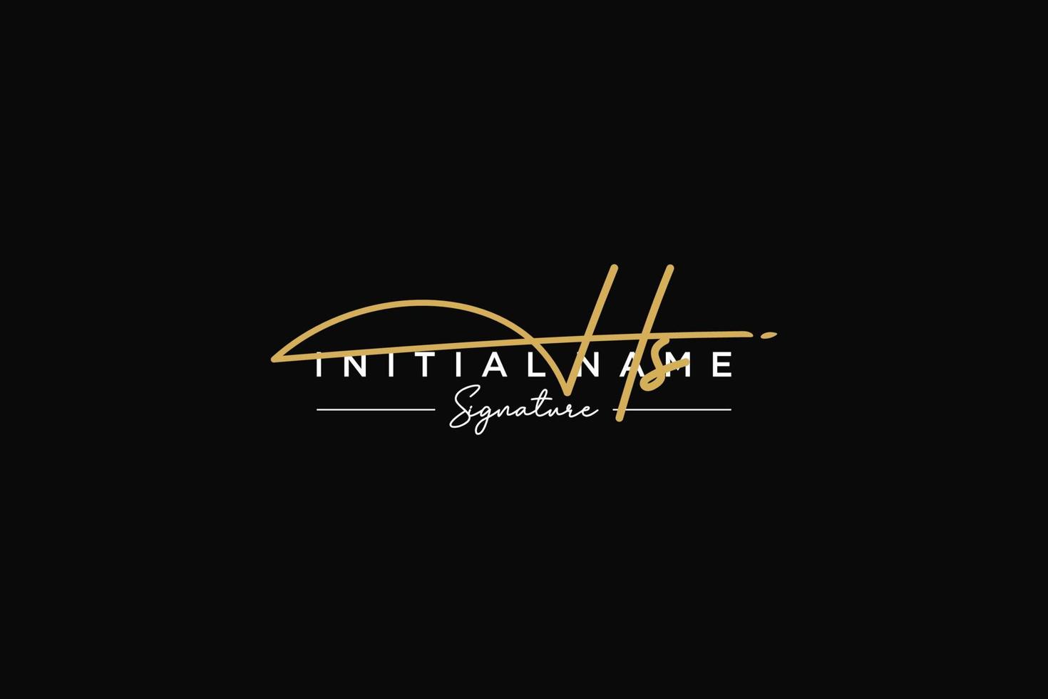 Initial HS signature logo template vector. Hand drawn Calligraphy lettering Vector illustration.