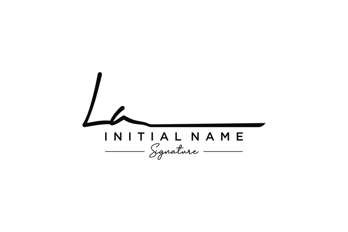 Initial LA signature logo template vector. Hand drawn Calligraphy lettering Vector illustration.