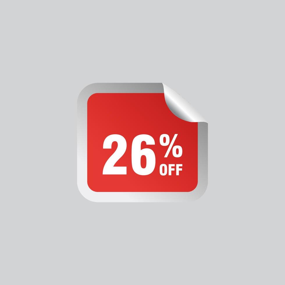 26 discount, Sales Vector badges for Labels, , Stickers, Banners, Tags, Web Stickers, New offer. Discount origami sign banner.