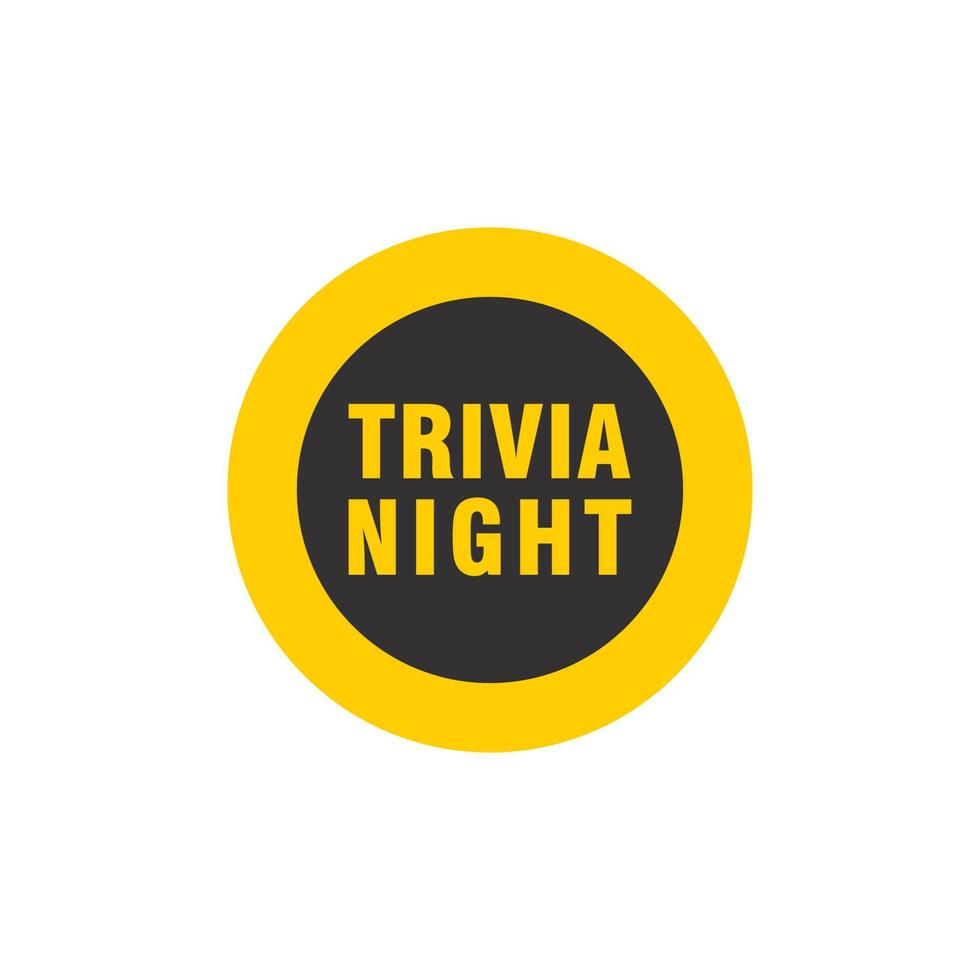 Trivia Night labels banners vector ribbon design template. Banner sale tag. Market special offer discount label