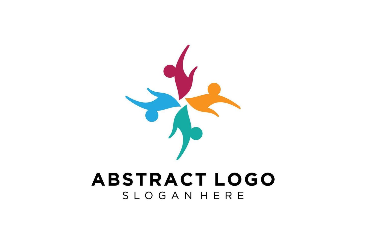 colección de logotipos de personas y familias abstractas vectoriales, iconos de personas, plantilla de logotipo de salud, símbolo de cuidado. vector