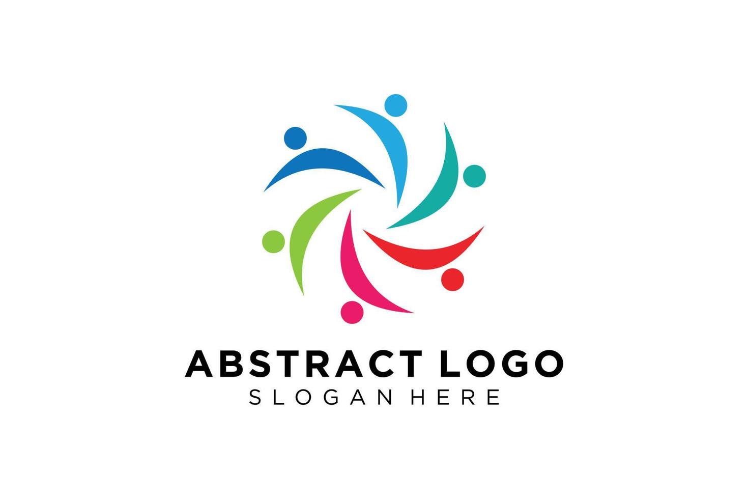 colección de logotipos de personas y familias abstractas vectoriales, iconos de personas, plantilla de logotipo de salud, símbolo de cuidado. vector