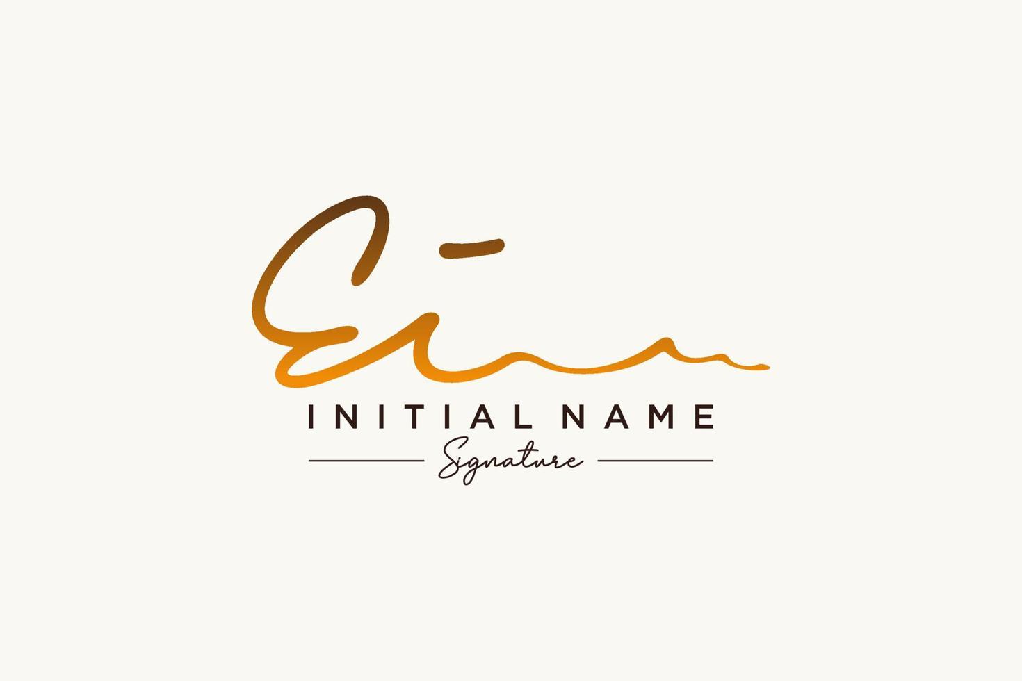 Initial EI signature logo template vector. Hand drawn Calligraphy lettering Vector illustration.