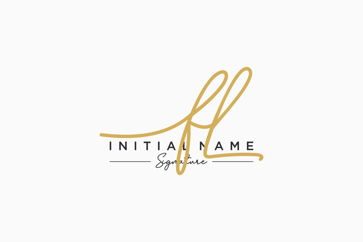 Initial FL signature logo template vector. Hand drawn Calligraphy lettering Vector illustration.