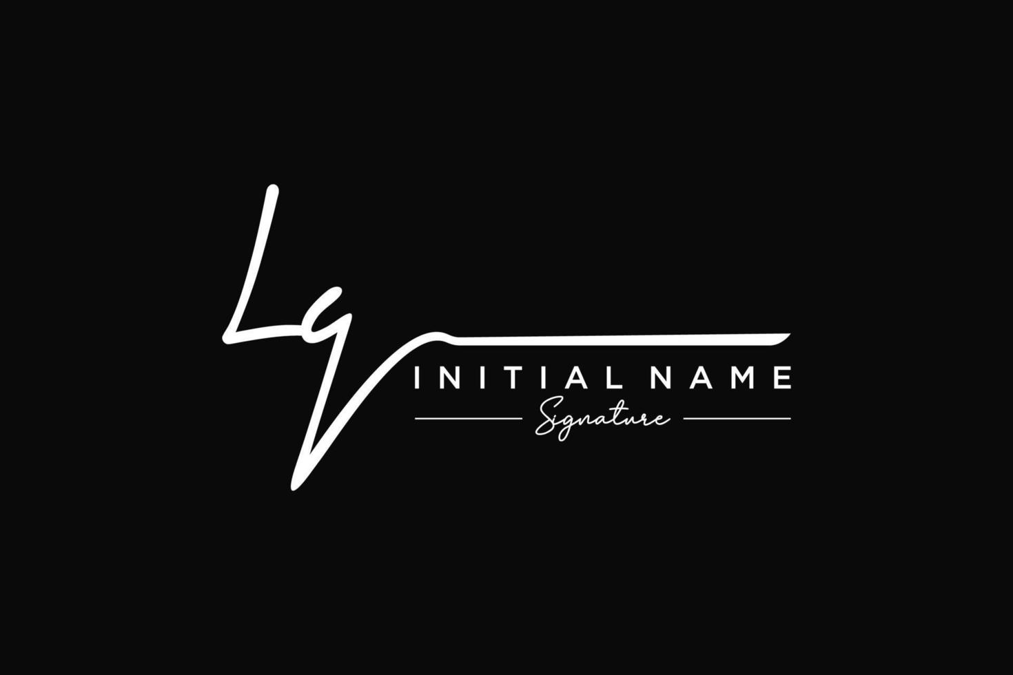 Initial LQ signature logo template vector. Hand drawn Calligraphy lettering Vector illustration.