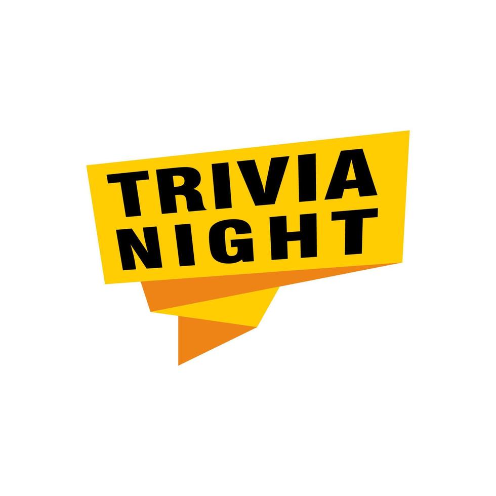 trivia noche etiquetas banners vector cinta diseño plantilla. etiqueta de venta de banner. etiqueta de descuento de oferta especial de mercado