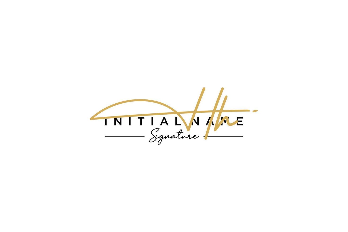 Initial HH signature logo template vector. Hand drawn Calligraphy lettering Vector illustration.