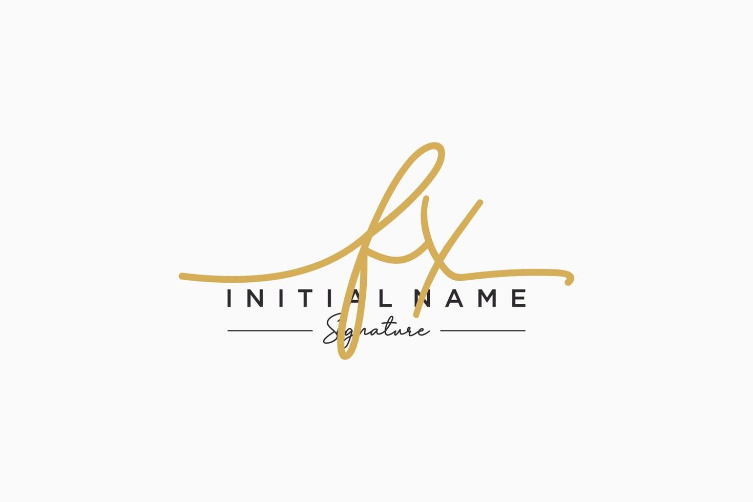 Initial FX signature logo template vector. Hand drawn Calligraphy lettering Vector illustration.