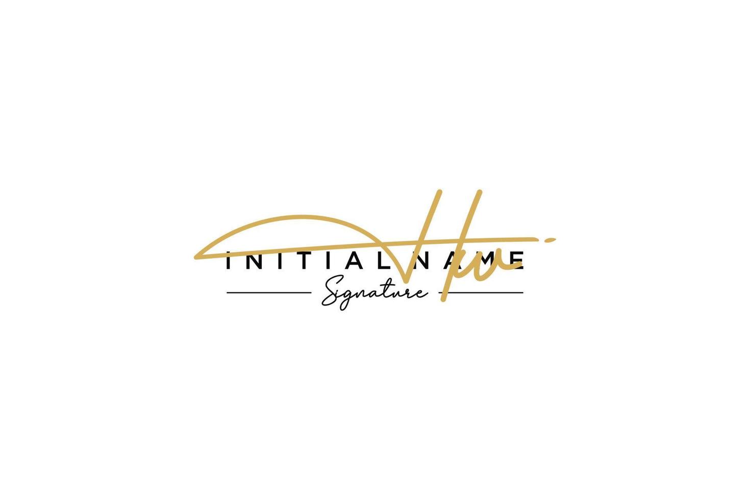 Initial HW signature logo template vector. Hand drawn Calligraphy lettering Vector illustration.