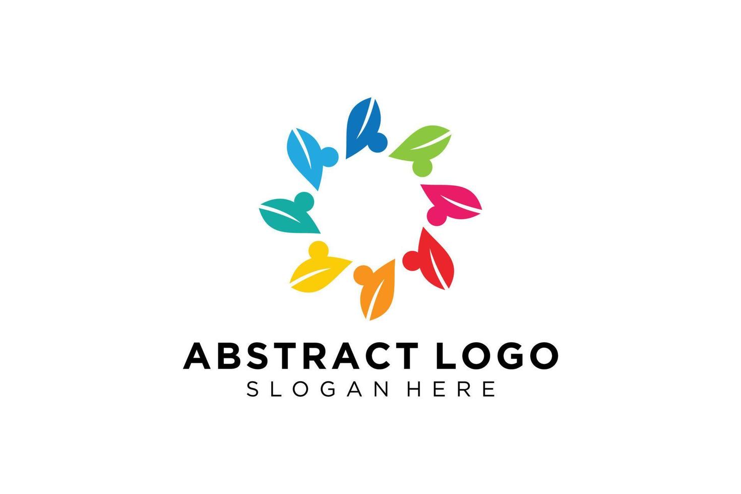 colección de logotipos de personas y familias abstractas vectoriales, iconos de personas, plantilla de logotipo de salud, símbolo de cuidado. vector