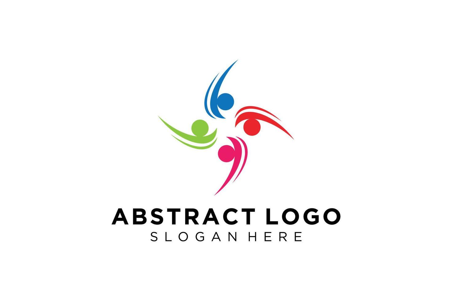 colección de logotipos de personas y familias abstractas vectoriales, iconos de personas, plantilla de logotipo de salud, símbolo de cuidado. vector