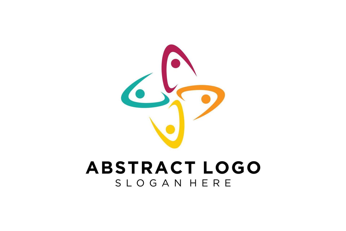 colección de logotipos de personas y familias abstractas vectoriales, iconos de personas, plantilla de logotipo de salud, símbolo de cuidado. vector