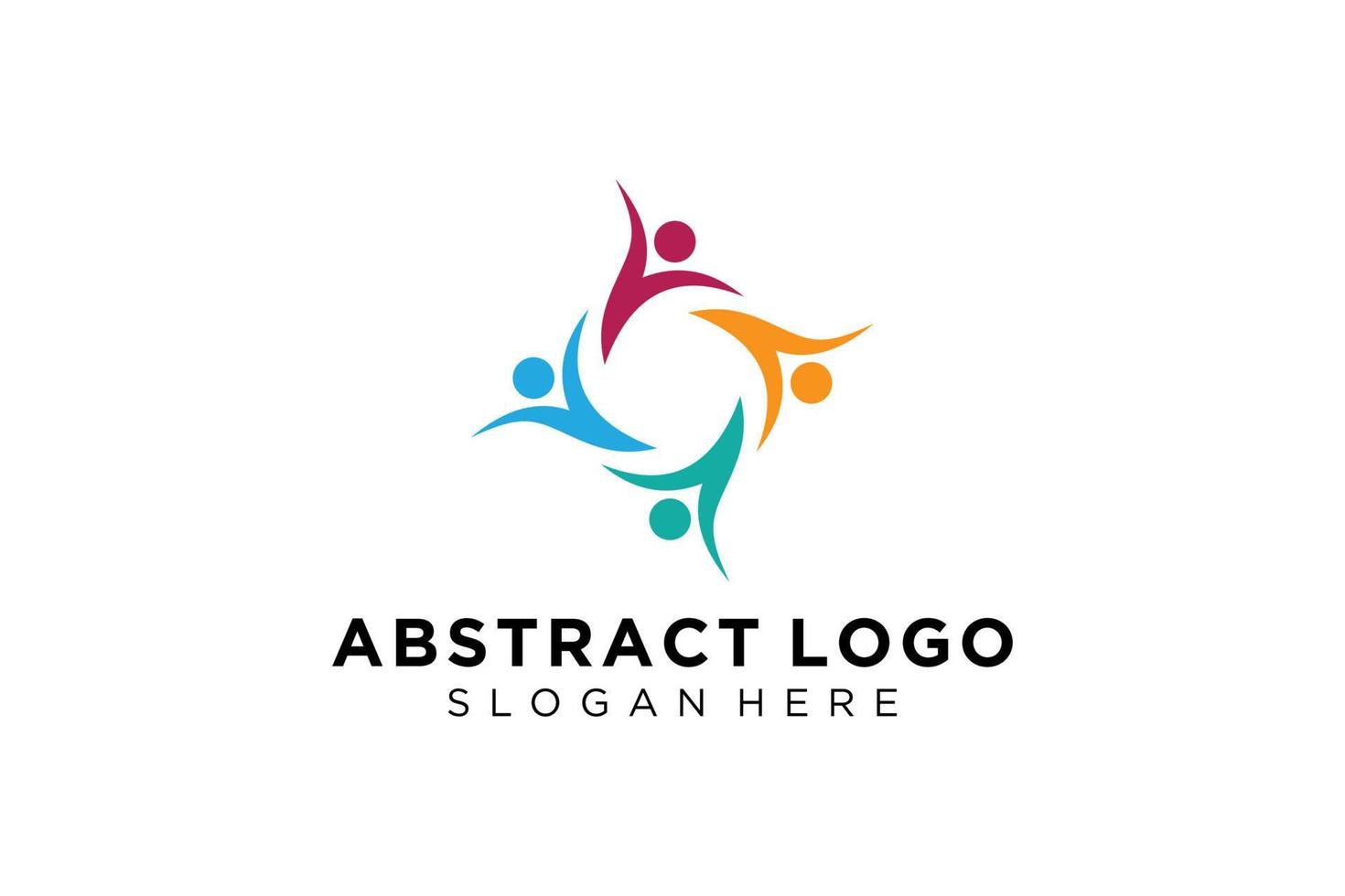 colección de logotipos de personas y familias abstractas vectoriales, iconos de personas, plantilla de logotipo de salud, símbolo de cuidado. vector