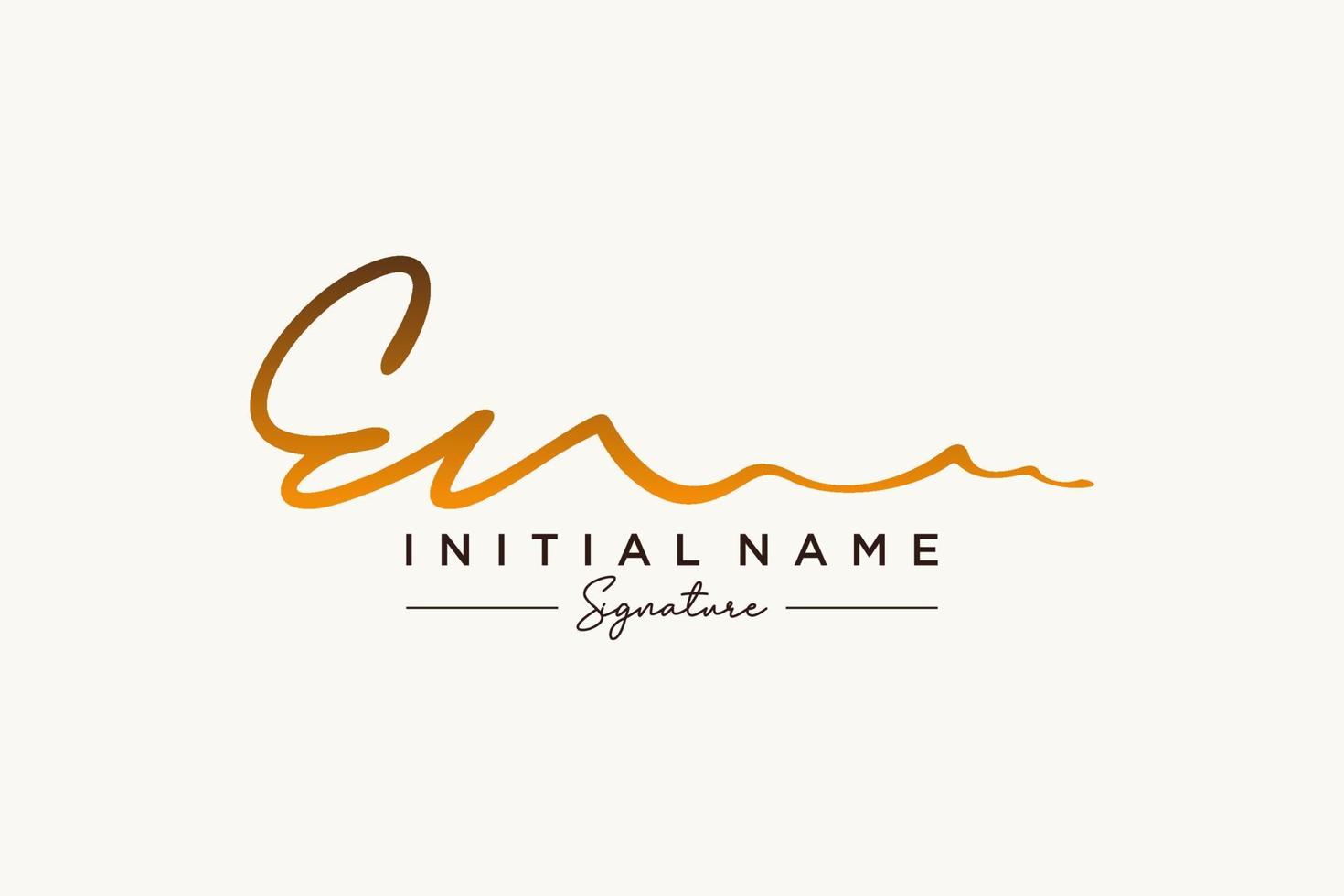 Initial EN signature logo template vector. Hand drawn Calligraphy lettering Vector illustration.