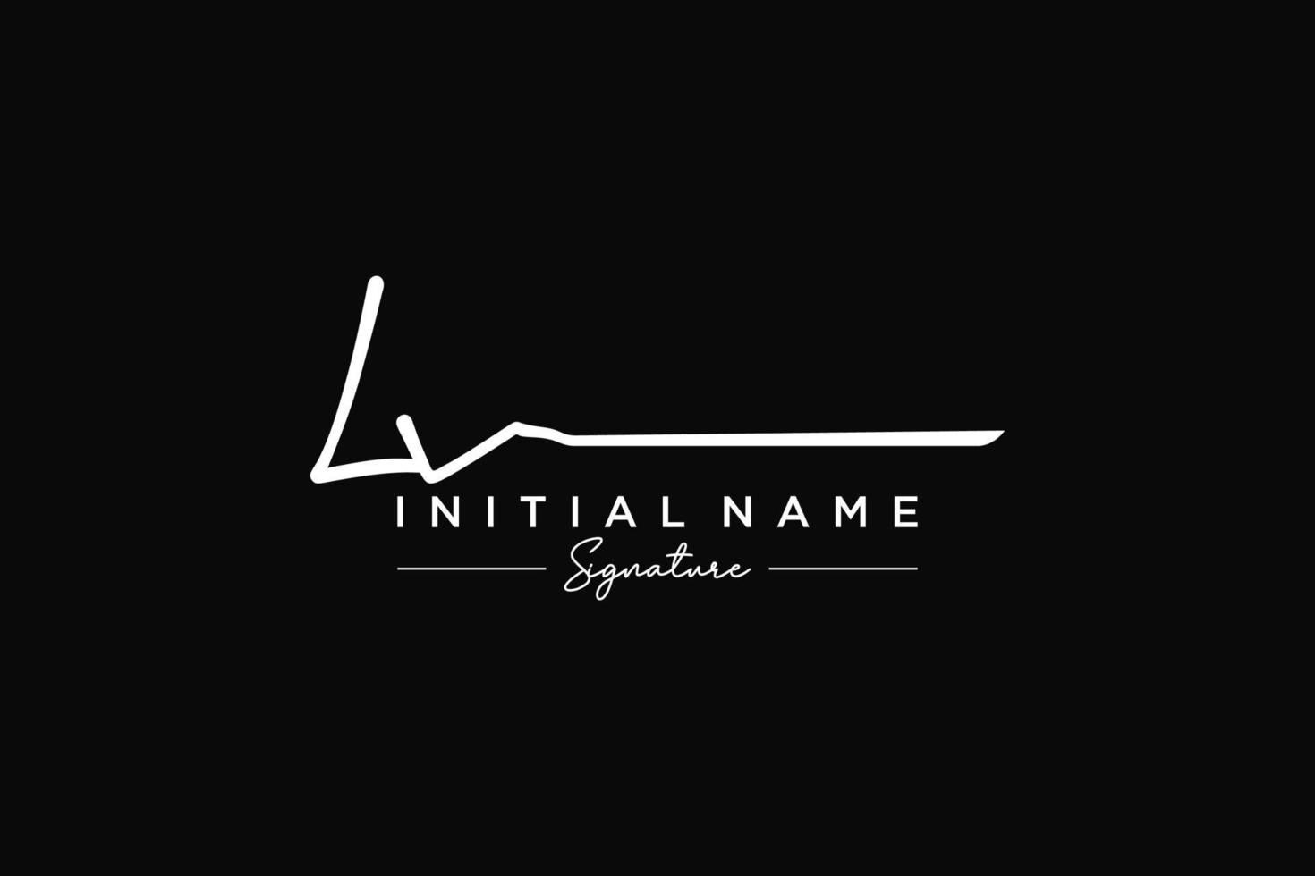 Initial LV signature logo template vector. Hand drawn Calligraphy lettering Vector illustration.