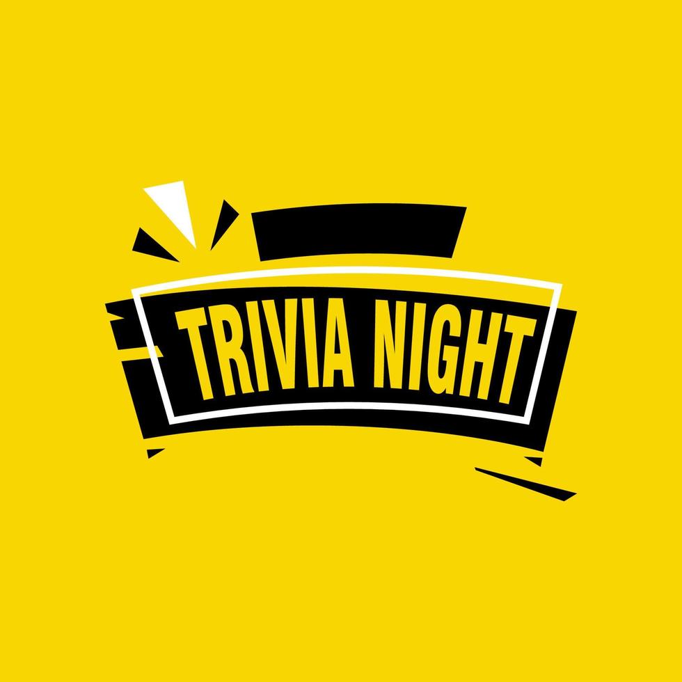 trivia noche etiquetas banners vector cinta diseño plantilla. etiqueta de venta de banner. etiqueta de descuento de oferta especial de mercado