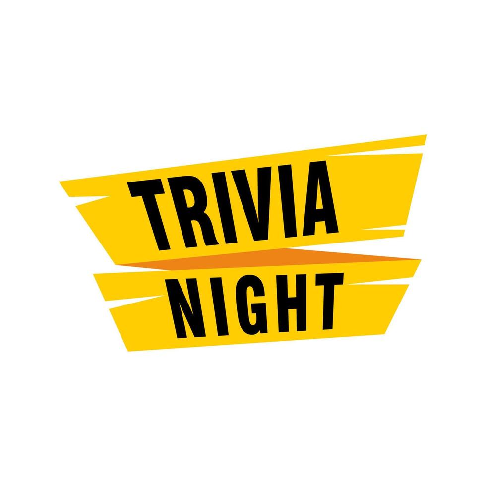 Trivia Night labels banners vector ribbon design template. Banner sale tag. Market special offer discount label