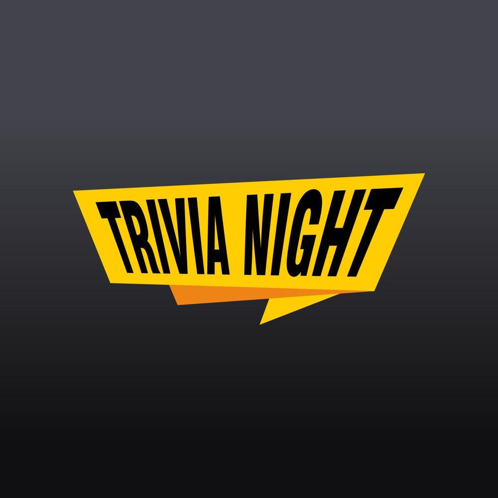 trivia noche etiquetas banners vector cinta diseño plantilla. etiqueta de venta de banner. etiqueta de descuento de oferta especial de mercado